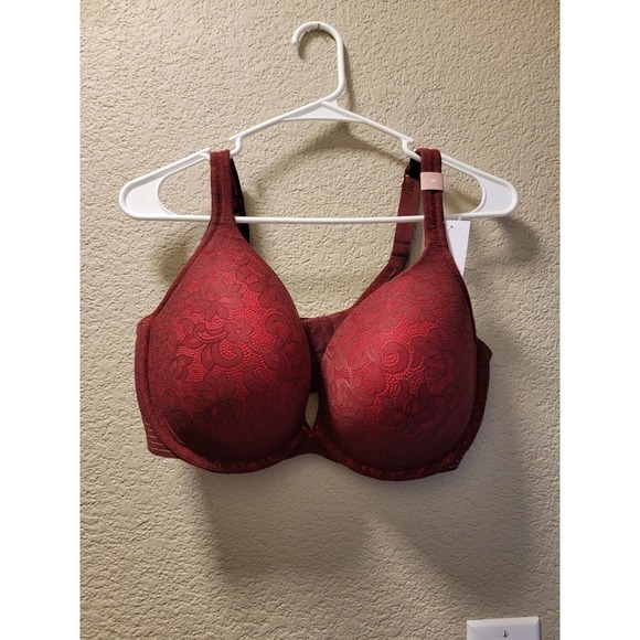 NWT CACIQUE Lane Bryant Lace Boost Plunge Bra Size 38F In Red - Picture 1 of 6